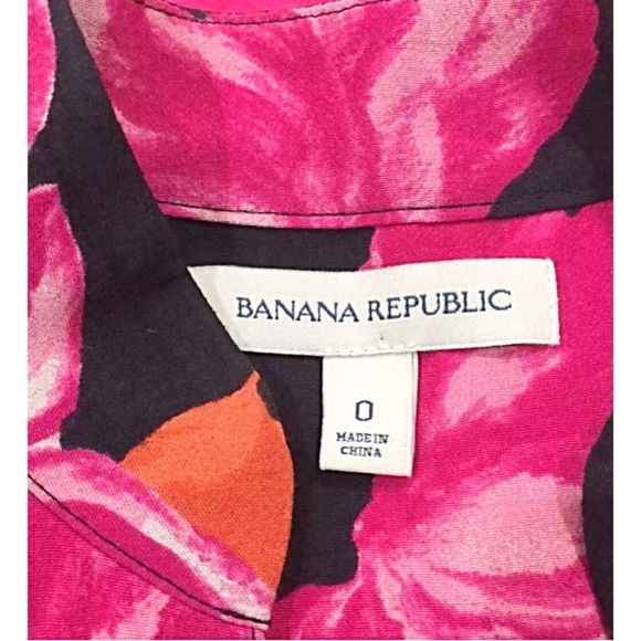 Banana Republic Black Floral Dress – Size 0 - Picture 6 of 8